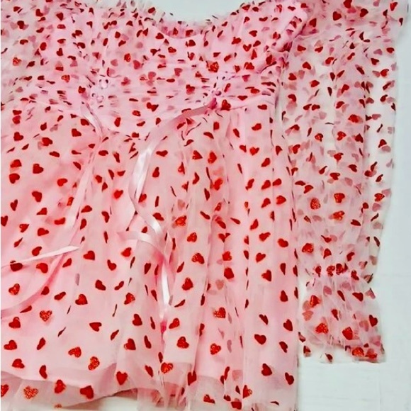 NWT Small Dolls Kill Sugar Thrillz Heavenly Affair Tulle Heart Flocked Babydoll - Picture 10 of 16